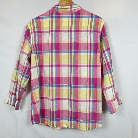 Talbots Women Irish Linen Long Sleeve Button Up Shirt Sz L Breathable Beach Prep - Picture 4 of 9